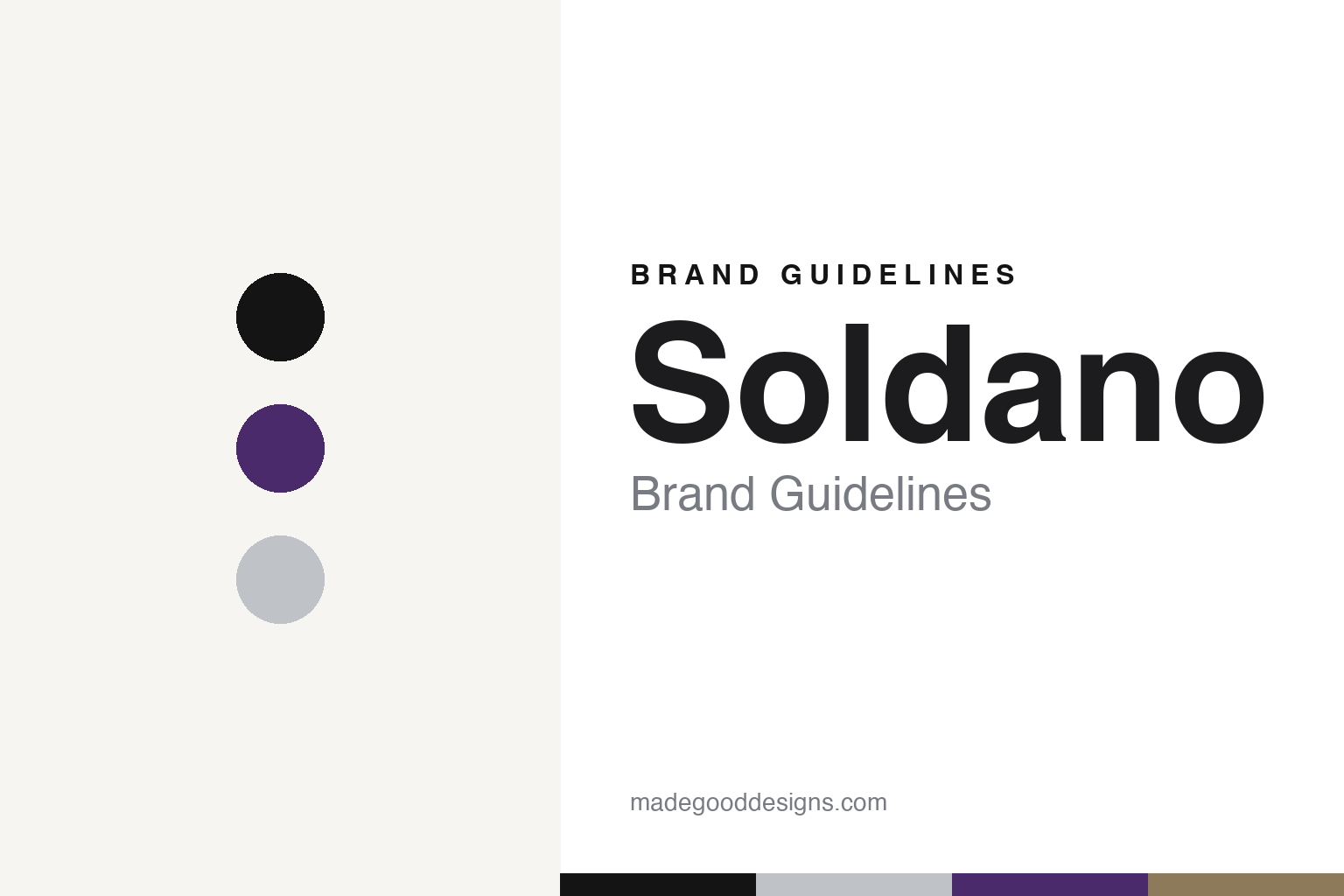 Soldano brand guidelines — abstract colour discs and material texture (original homage; not a Soldano product or logo)