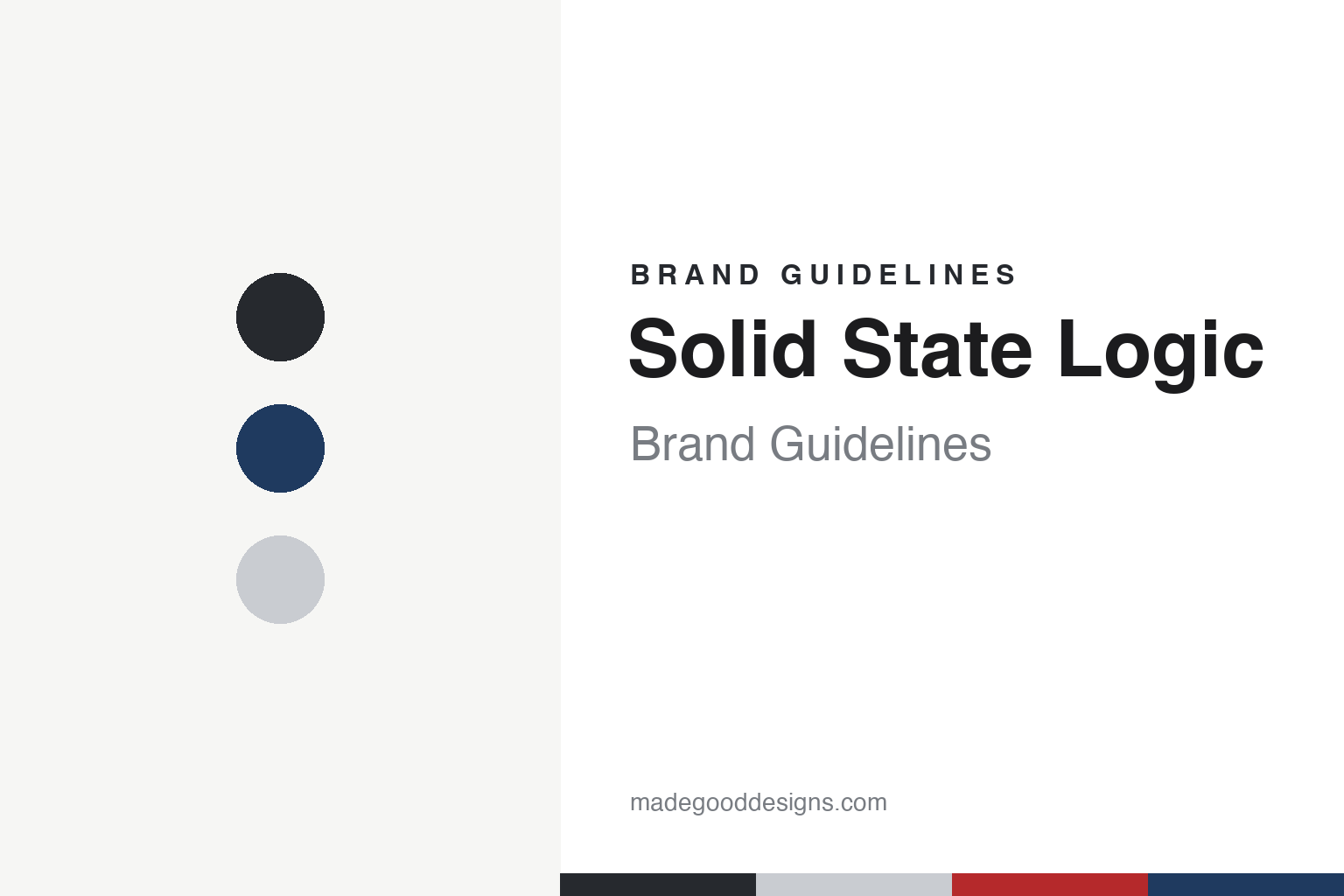 Solid State Logic brand guidelines — abstract colour discs and material texture (original homage; not a Solid State Logic product or logo)