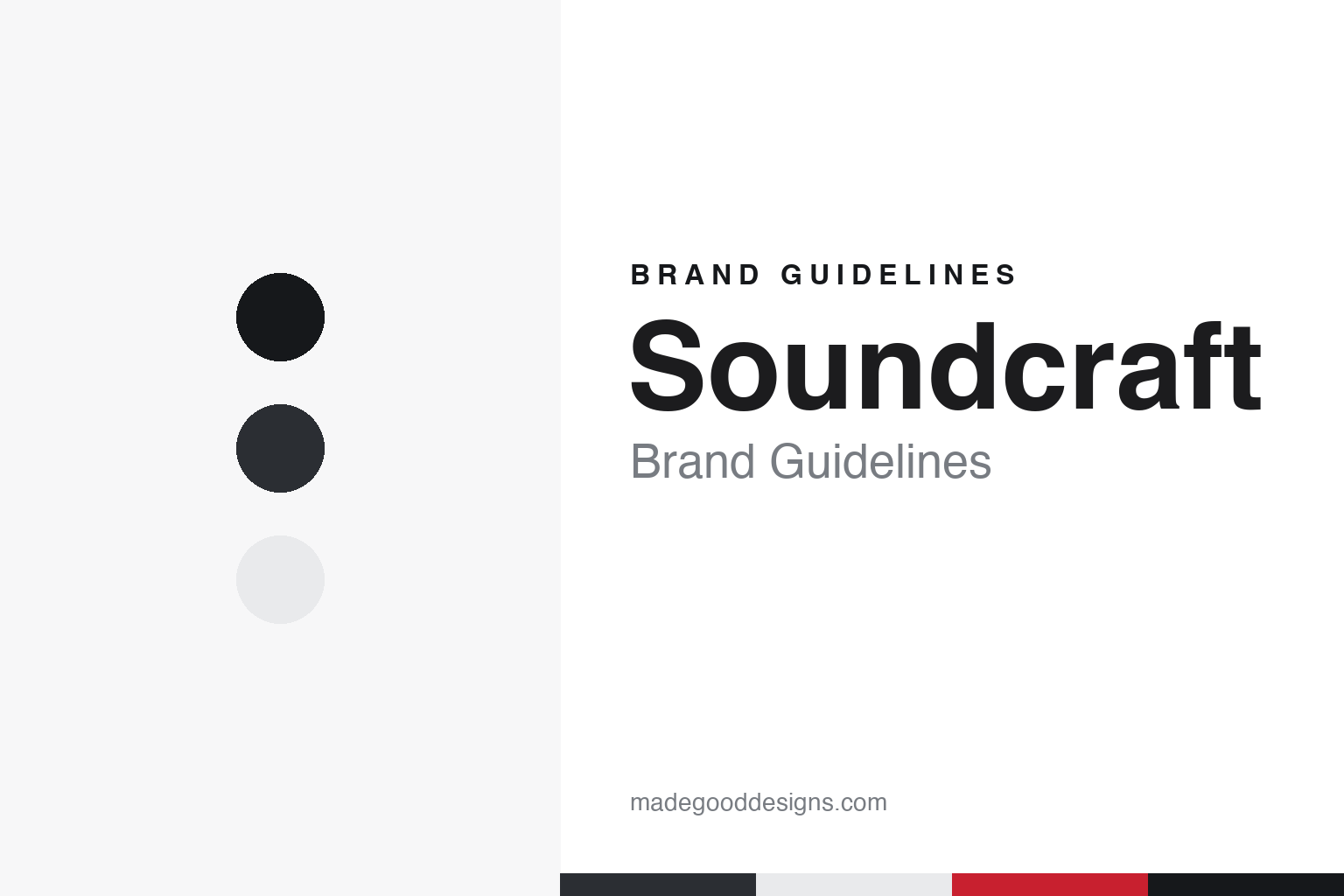 Soundcraft brand guidelines — abstract colour discs and material texture (original homage; not a Soundcraft product or logo)