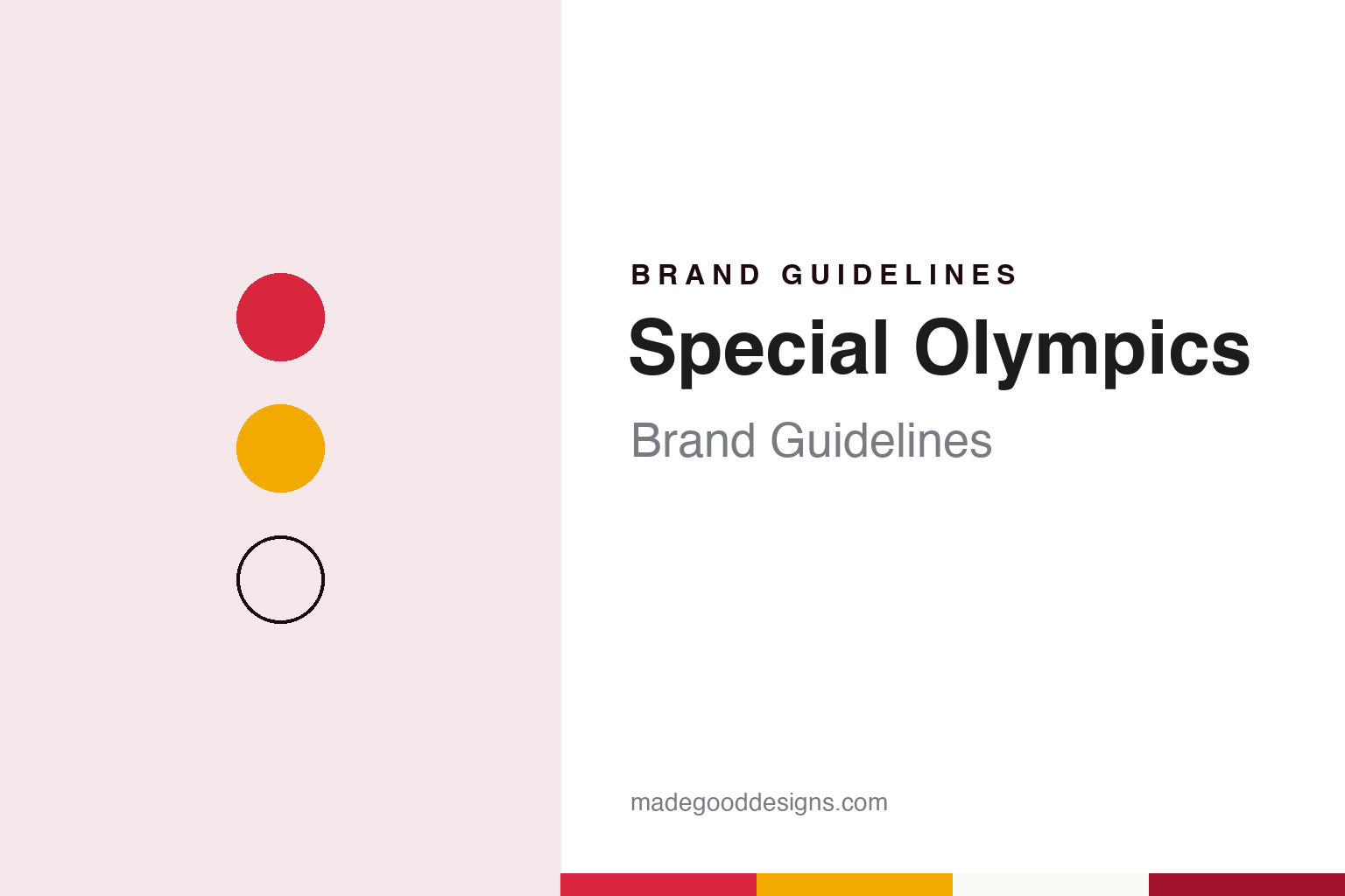 Special Olympics brand guidelines — abstract colour discs and material texture (original homage; not a Special Olympics product or logo)