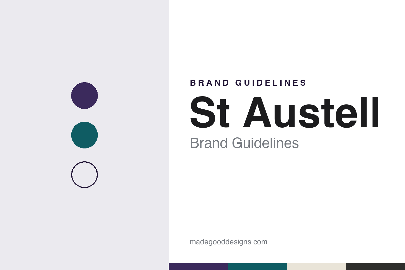 St Austell brand guidelines — abstract colour discs and material texture (original homage; not a St Austell product or logo)