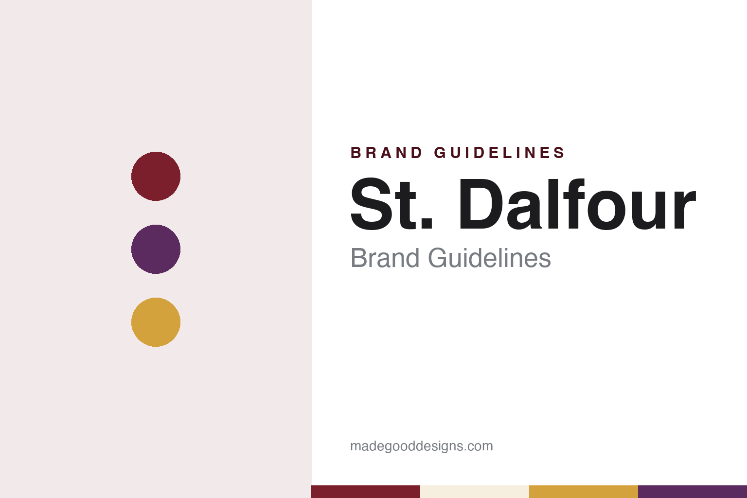 St. Dalfour brand guidelines — abstract colour discs and material texture (original homage; not a St. Dalfour product or logo)