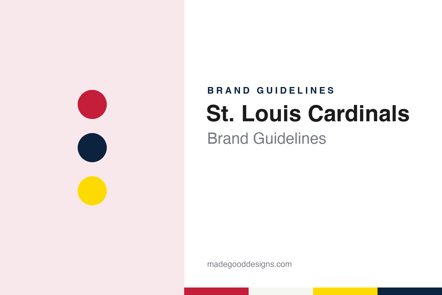 St. Louis Cardinals brand guidelines — abstract colour discs and material texture (original homage; not a St. Louis Cardinals product or logo)