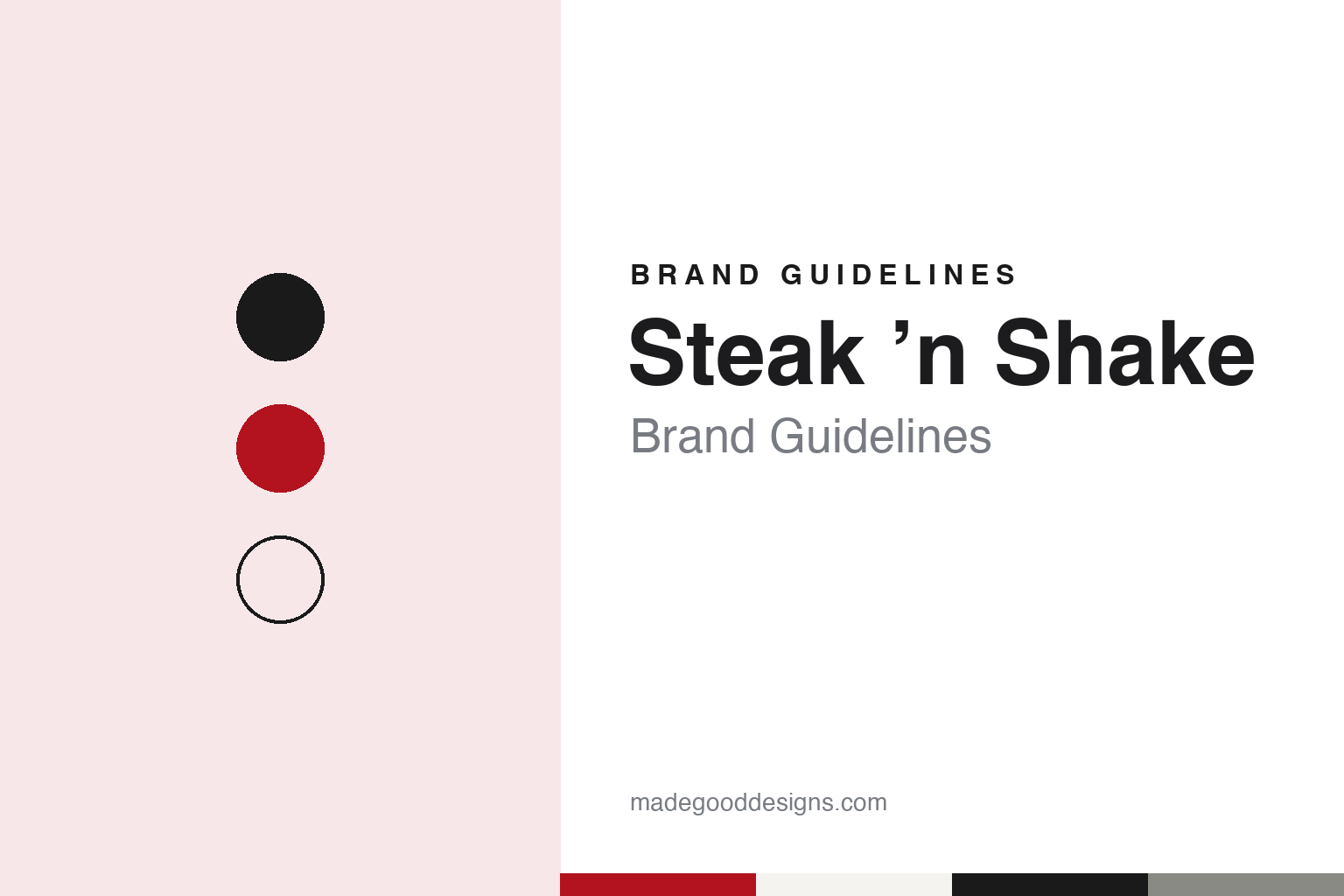 Steak ’n Shake brand guidelines — abstract colour discs and material texture (original homage; not a Steak ’n Shake product or logo)
