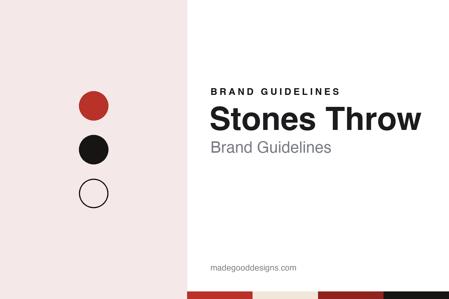 Stones Throw brand guidelines — abstract colour discs and material texture (original homage; not a Stones Throw product or logo)