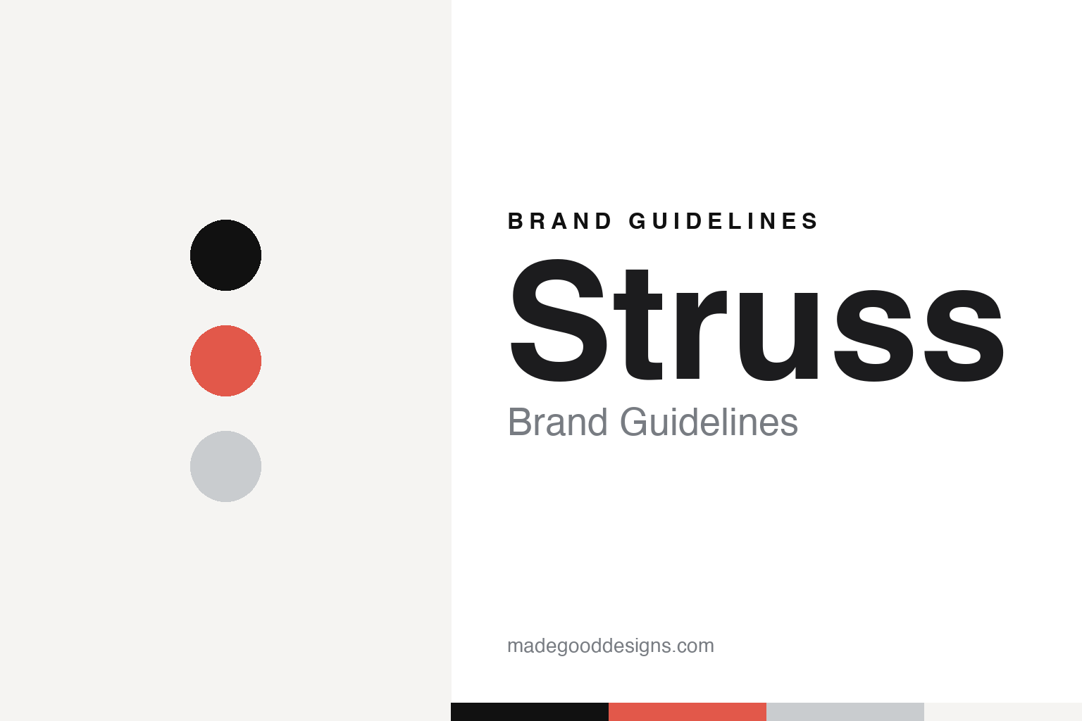 Struss brand guidelines — abstract colour discs and material texture (original homage; not a Struss product or logo)