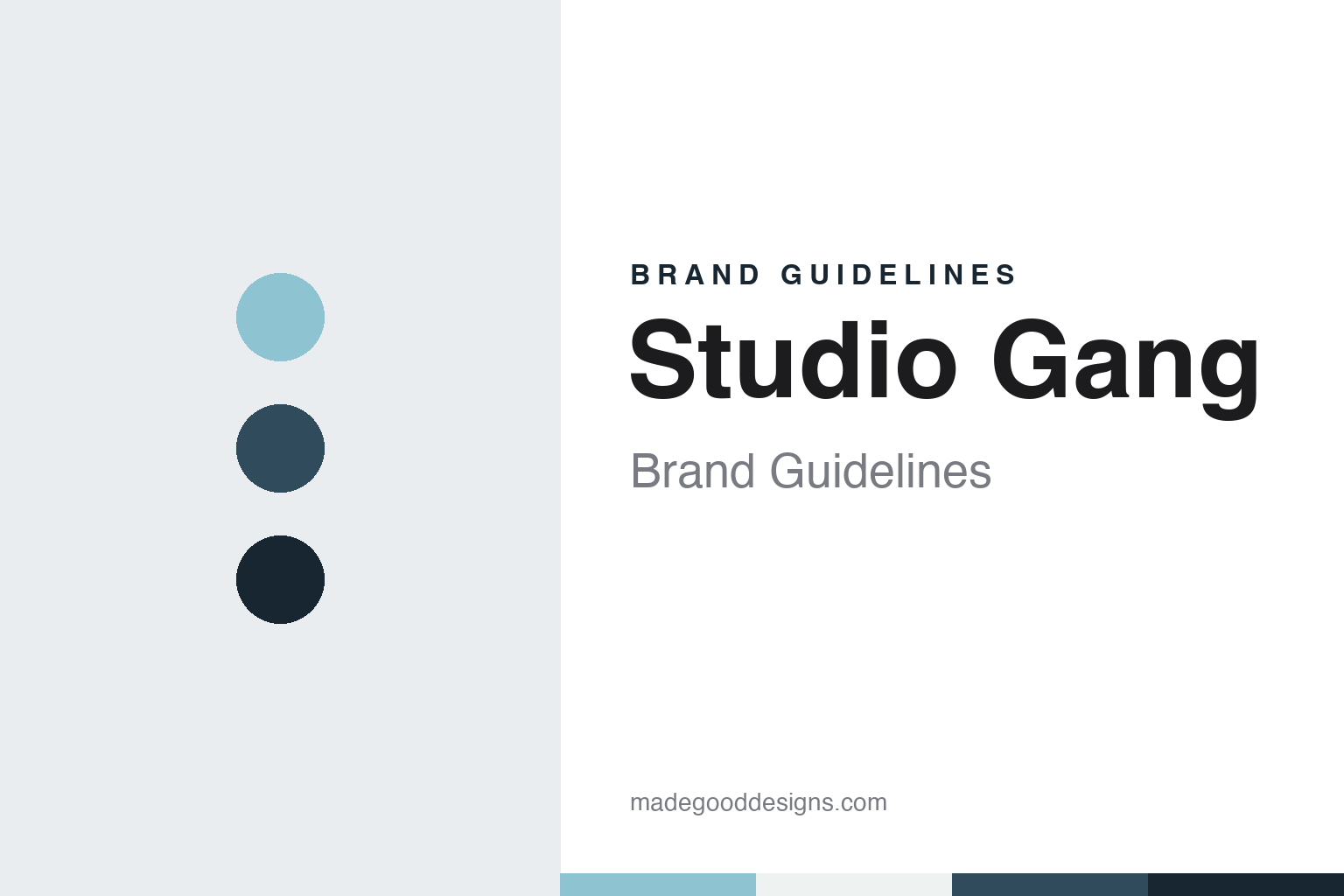 Studio Gang brand guidelines — abstract colour discs and material texture (original homage; not a Studio Gang product or logo)