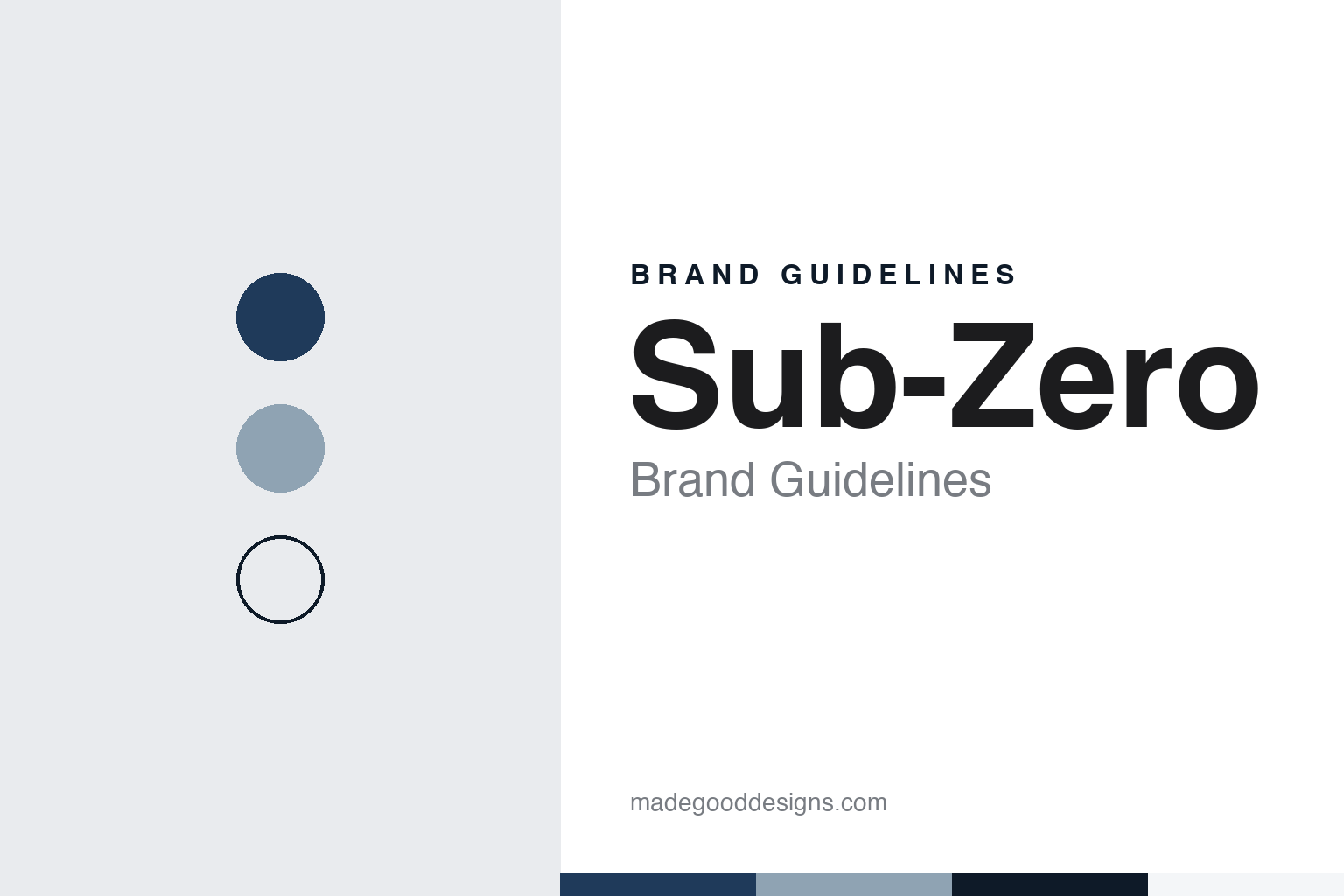 Sub-Zero brand guidelines — abstract colour discs and material texture (original homage; not a Sub-Zero product or logo)