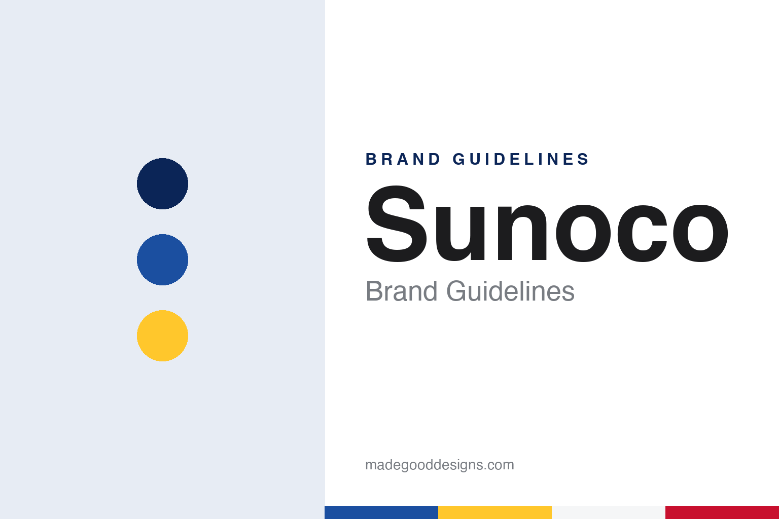 Sunoco brand guidelines — abstract colour discs and material texture (original homage; not a Sunoco product or logo)