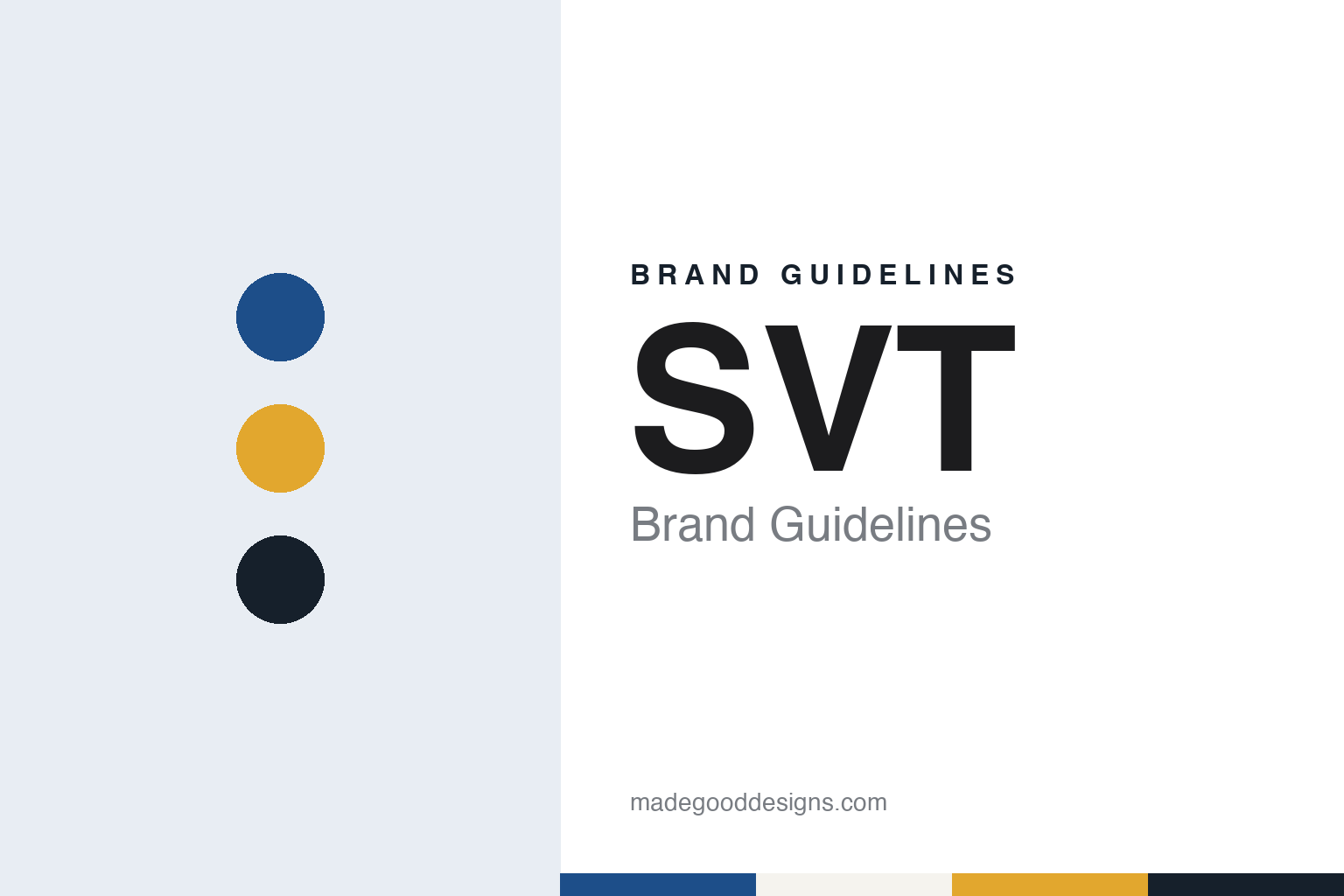 SVT brand guidelines — abstract colour discs and material texture (original homage; not a SVT product or logo)