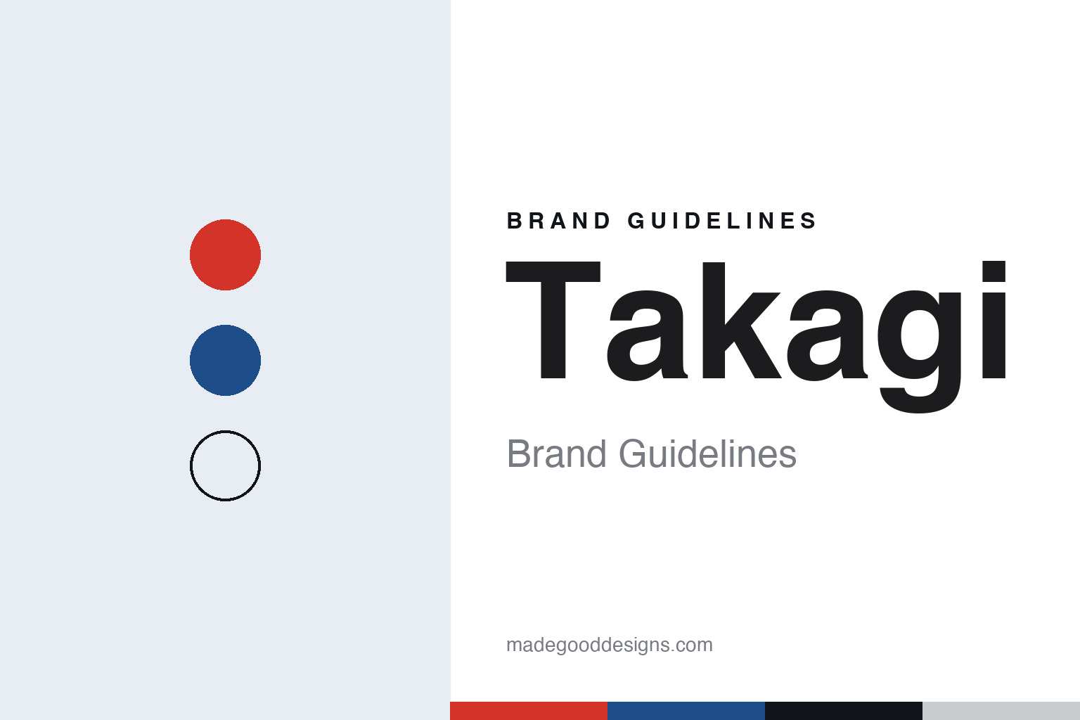 Takagi brand guidelines — abstract colour discs and material texture (original homage; not a Takagi product or logo)