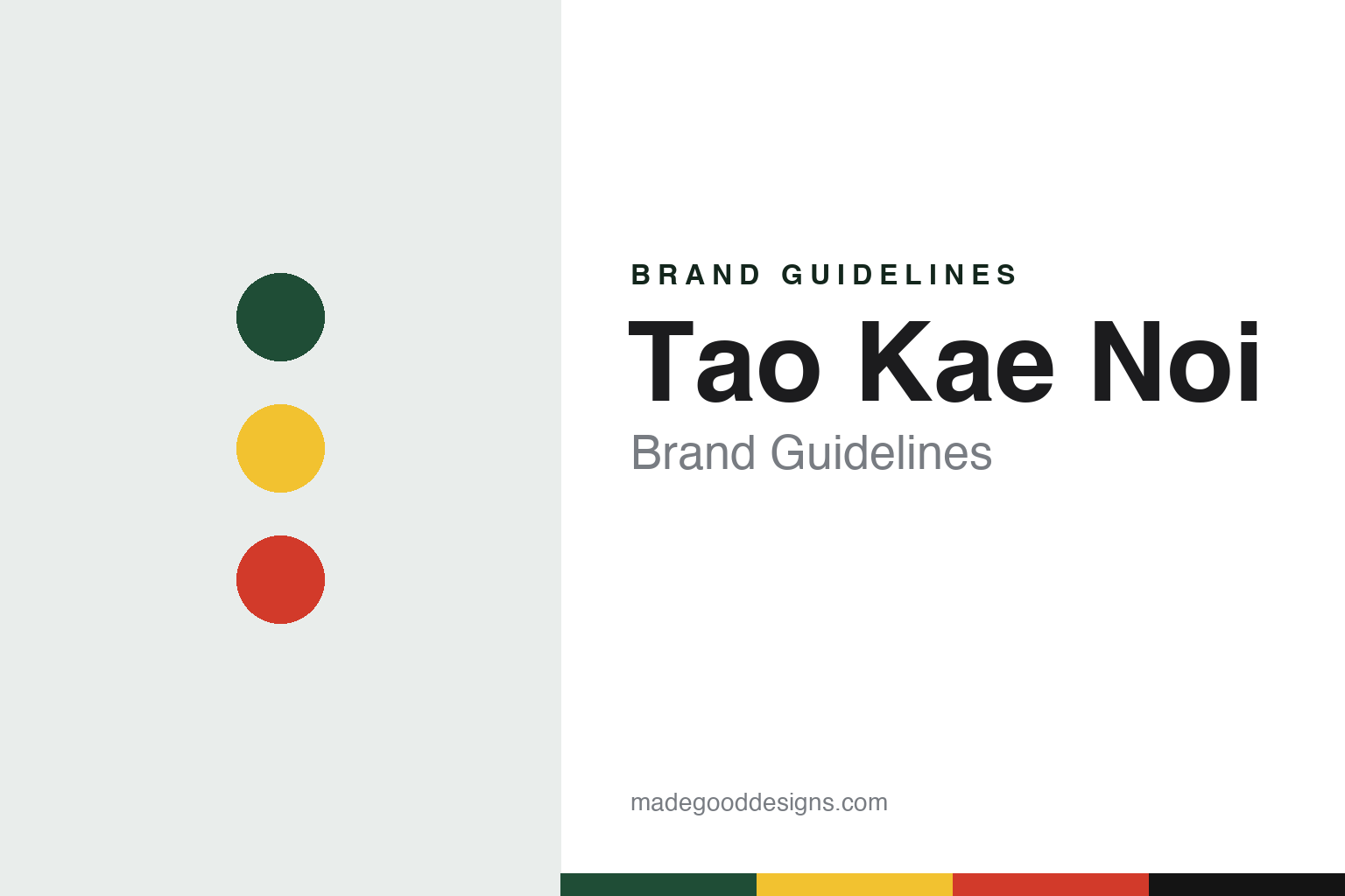 Tao Kae Noi brand guidelines — abstract colour discs and material texture (original homage; not a Tao Kae Noi product or logo)