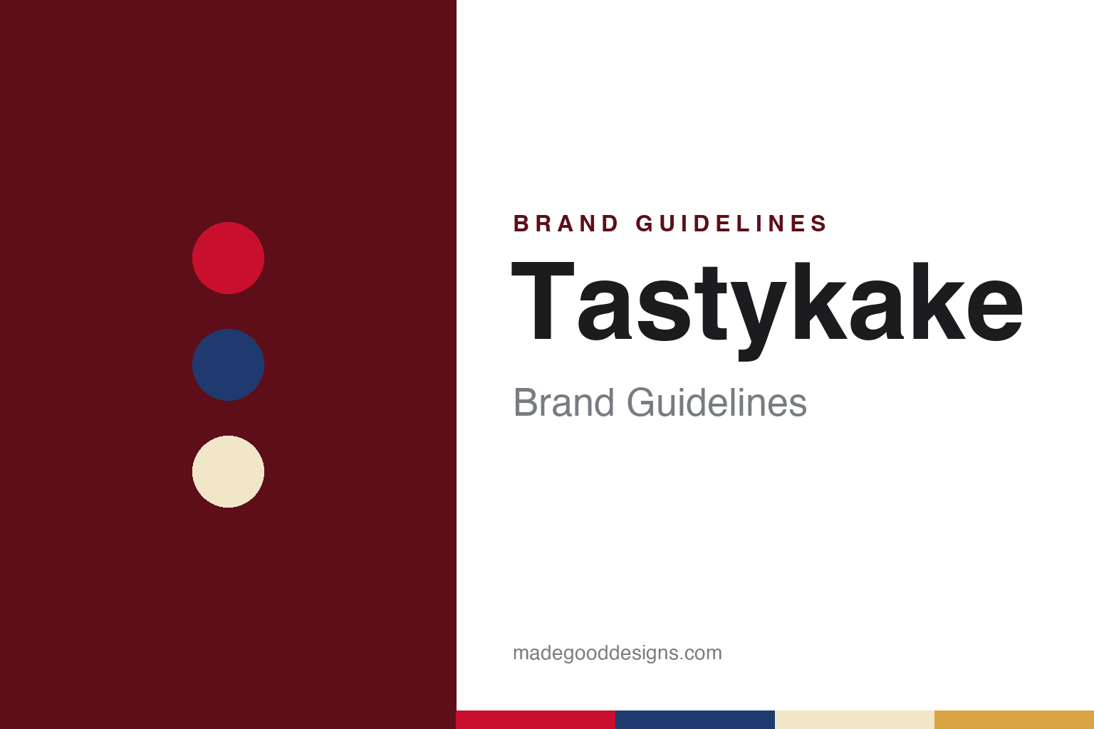 Tastykake brand guidelines — abstract colour discs and material texture (original homage; not a Tastykake product or logo)