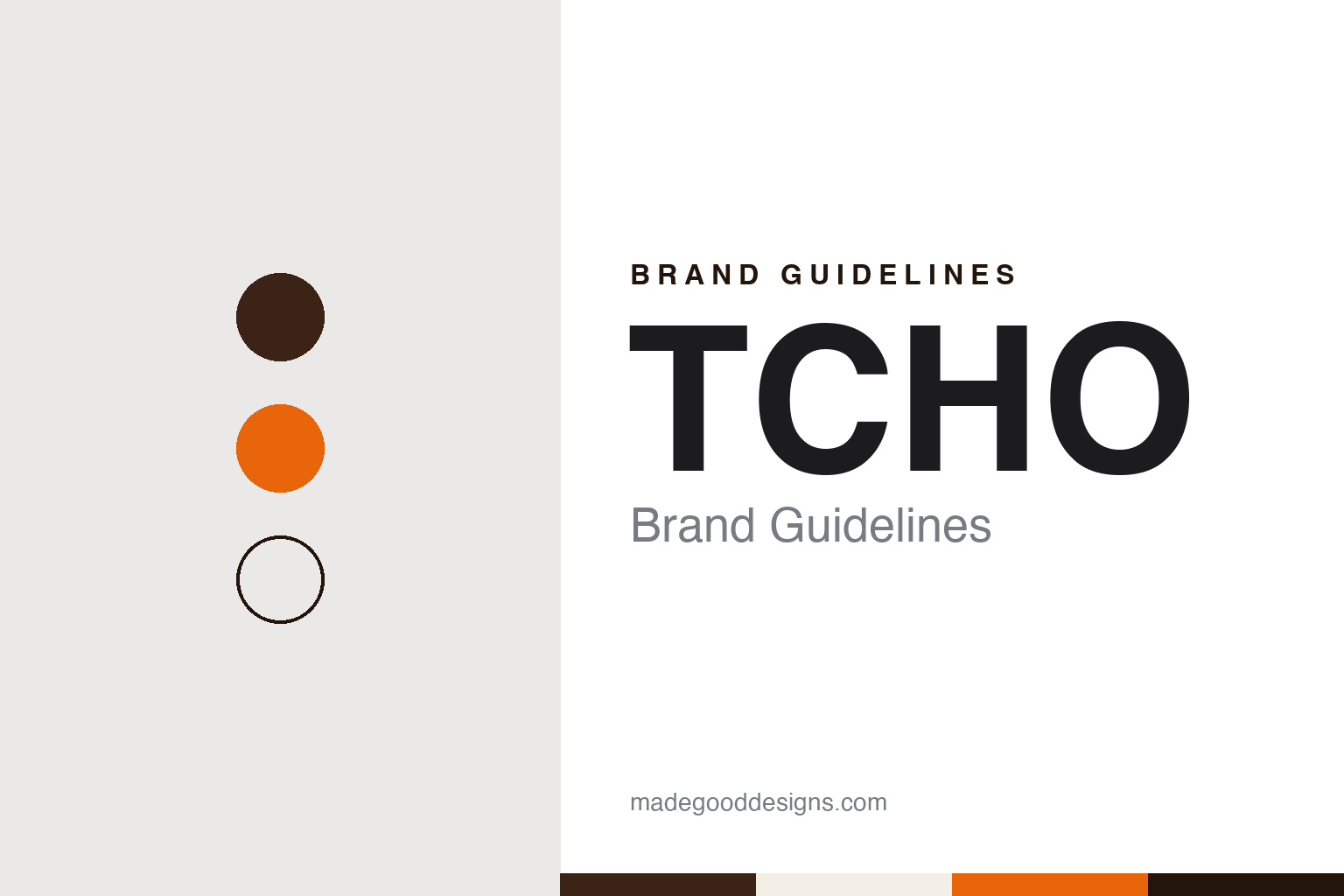 TCHO brand guidelines — abstract colour discs and material texture (original homage; not a TCHO product or logo)