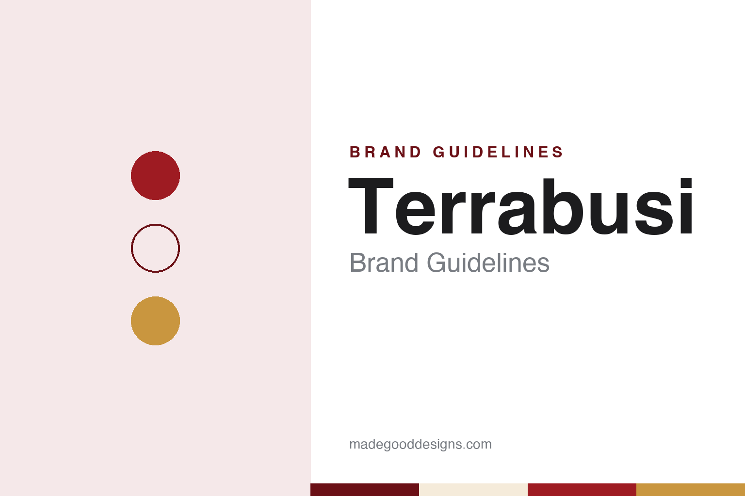 Terrabusi brand guidelines — abstract colour discs and material texture (original homage; not a Terrabusi product or logo)