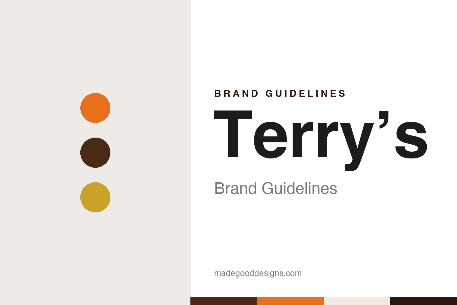 Terry’s brand guidelines — abstract colour discs and material texture (original homage; not a Terry’s product or logo)