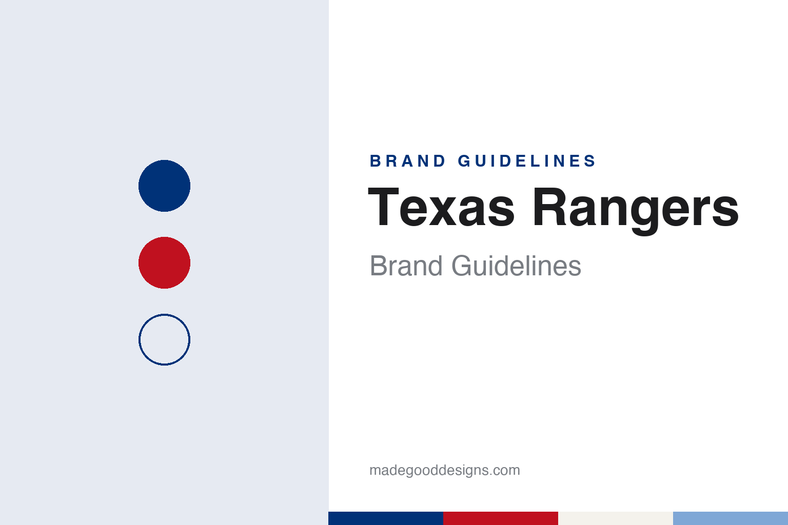 Texas Rangers brand guidelines — abstract colour discs and material texture (original homage; not a Texas Rangers product or logo)