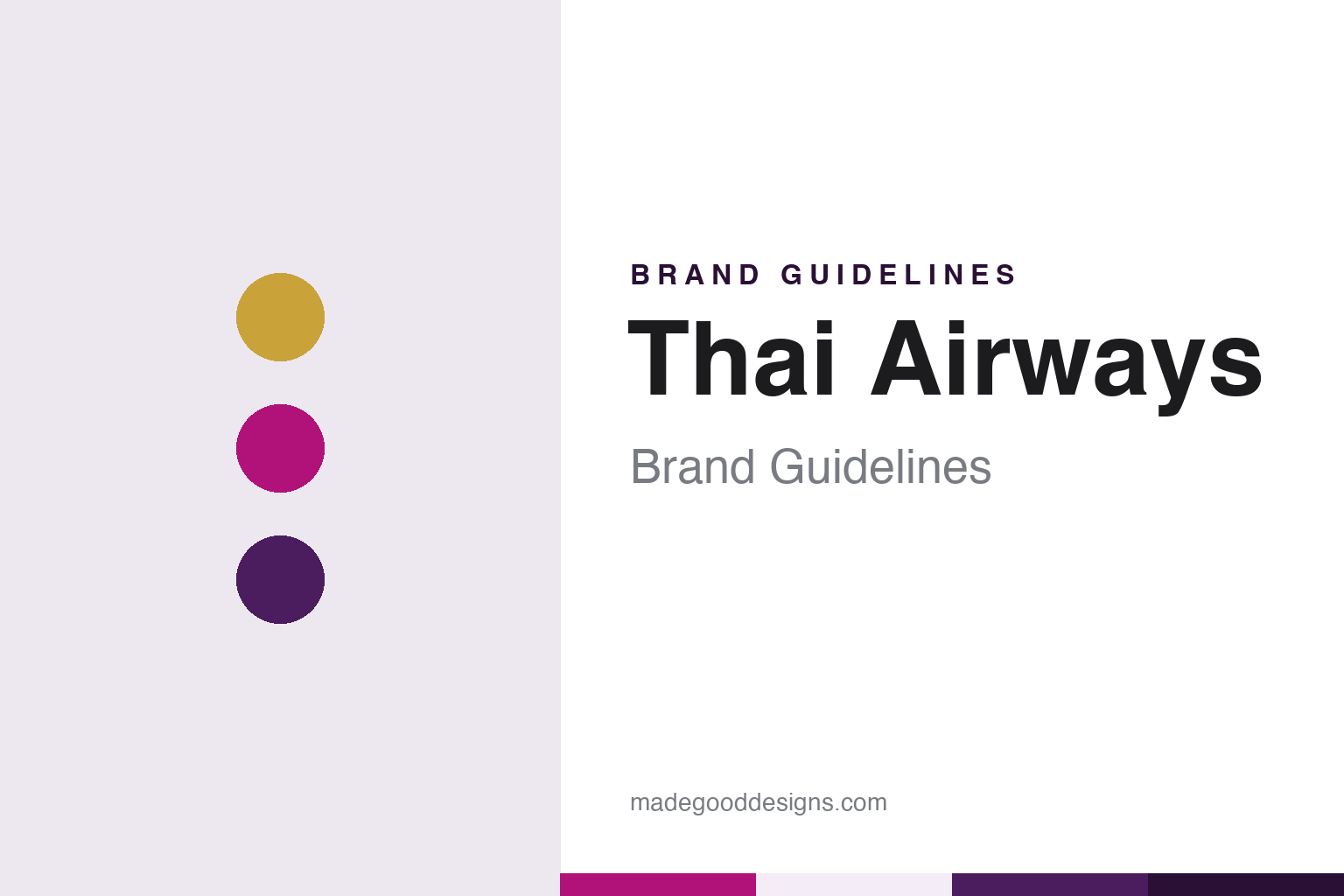 Thai Airways Brand Guidelines: The Orchid in Gold, Magenta & Purple