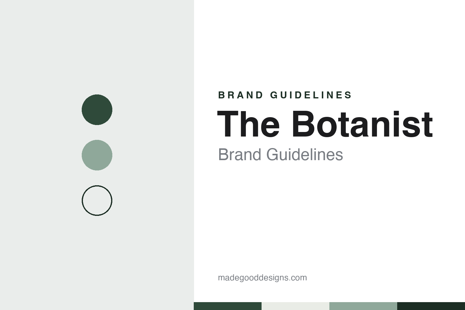 The Botanist brand guidelines — abstract colour discs and material texture (original homage; not a The Botanist product or logo)