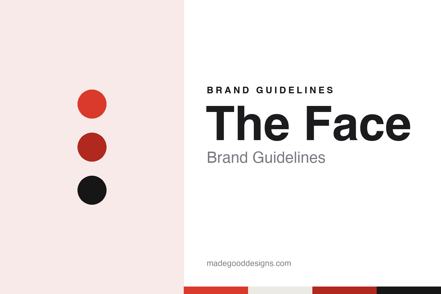 The Face brand guidelines — abstract colour discs and material texture (original homage; not a The Face product or logo)