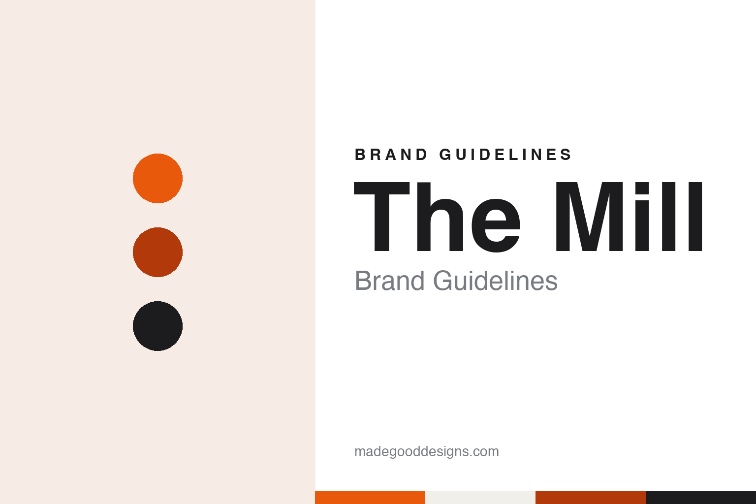 The Mill brand guidelines — abstract colour discs and material texture (original homage; not a The Mill product or logo)