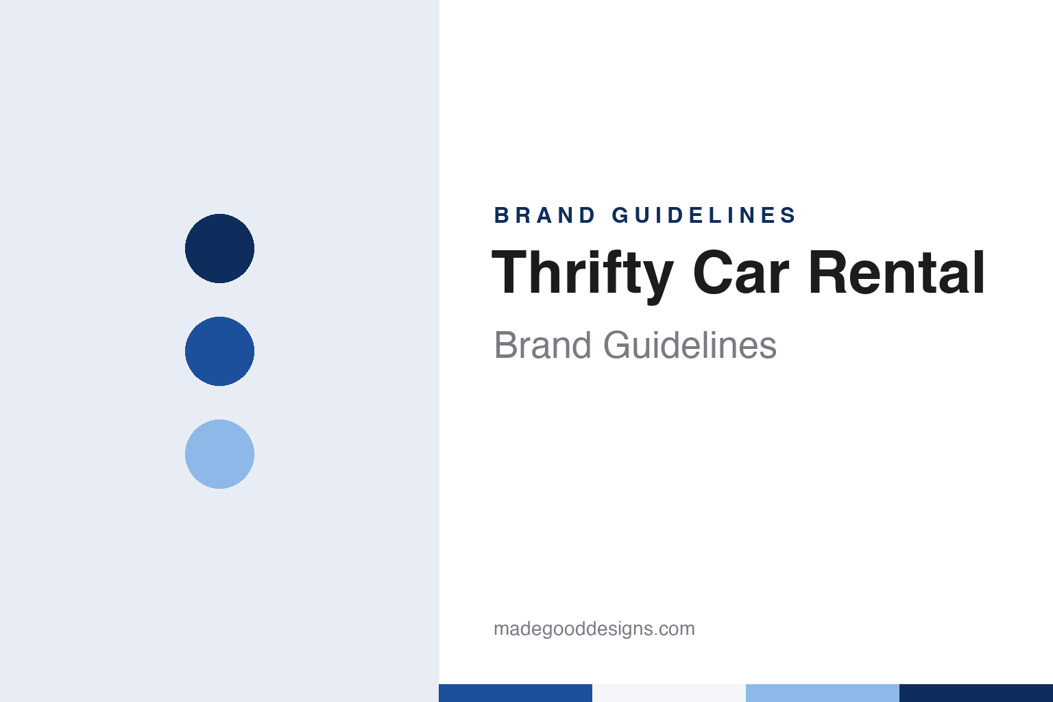 Thrifty Car Rental brand guidelines — abstract colour discs and material texture (original homage; not a Thrifty Car Rental product or logo)