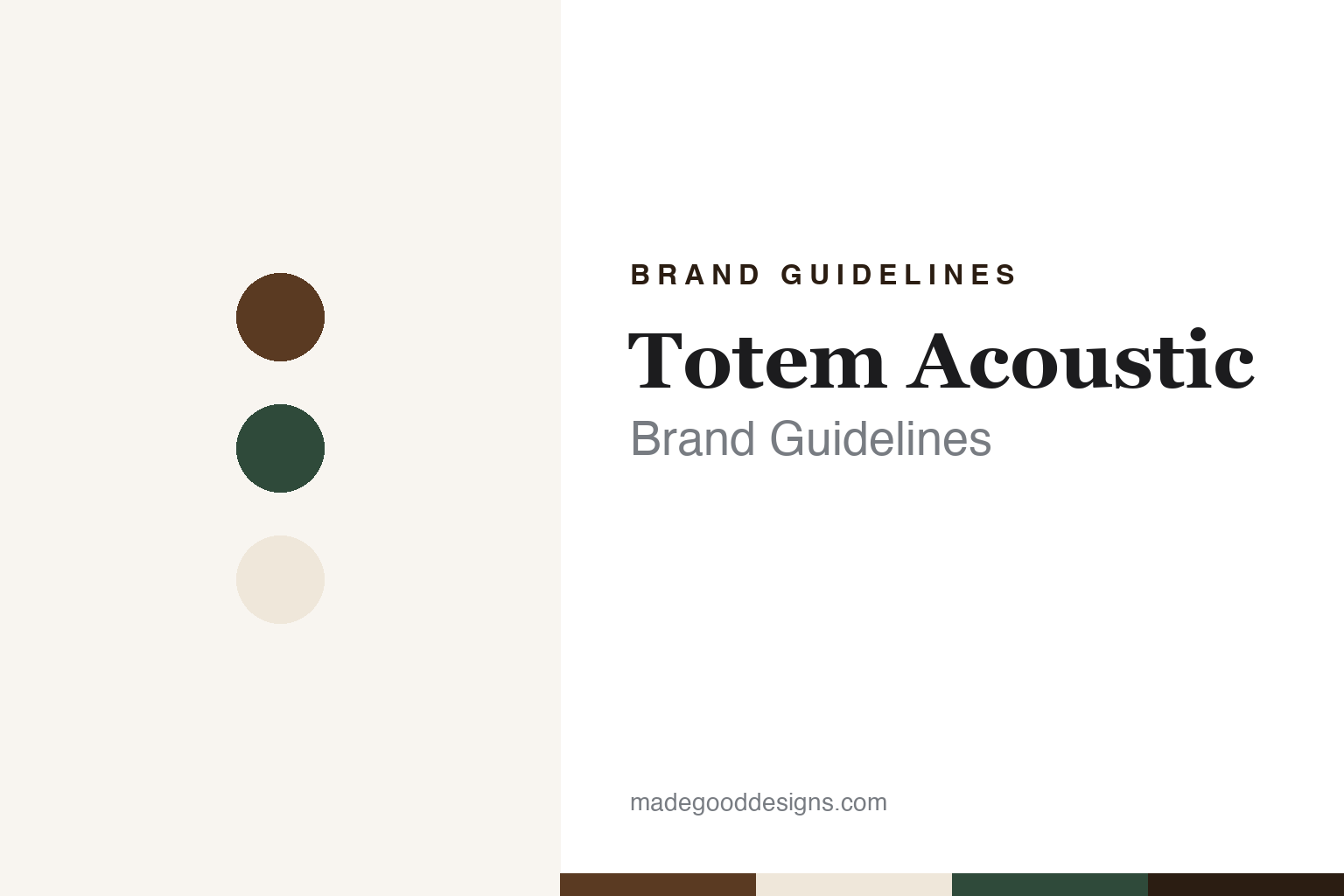 Totem Acoustic brand guidelines — abstract colour discs and material texture (original homage; not a Totem Acoustic product or logo)