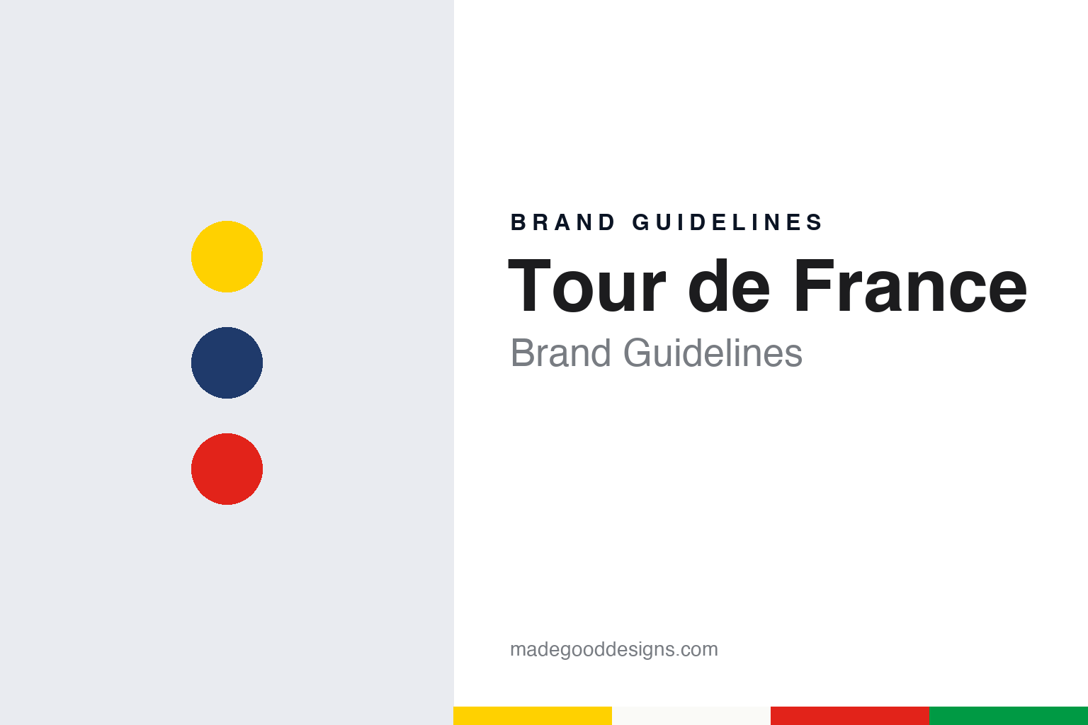 Tour de France brand guidelines — abstract colour discs and material texture (original homage; not a Tour de France product or logo)