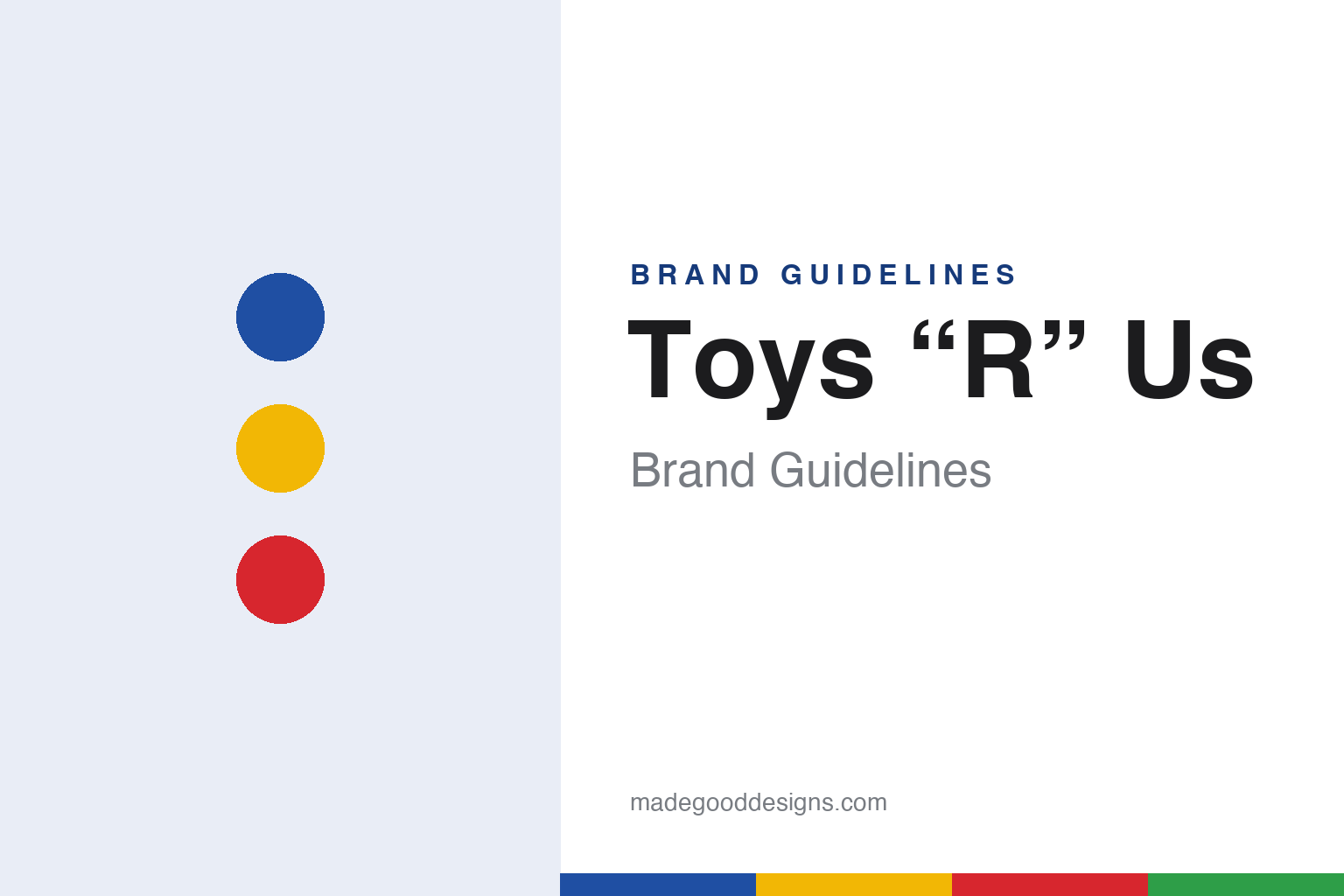 Toys “R” Us brand guidelines — abstract colour discs and material texture (original homage; not a Toys “R” Us product or logo)