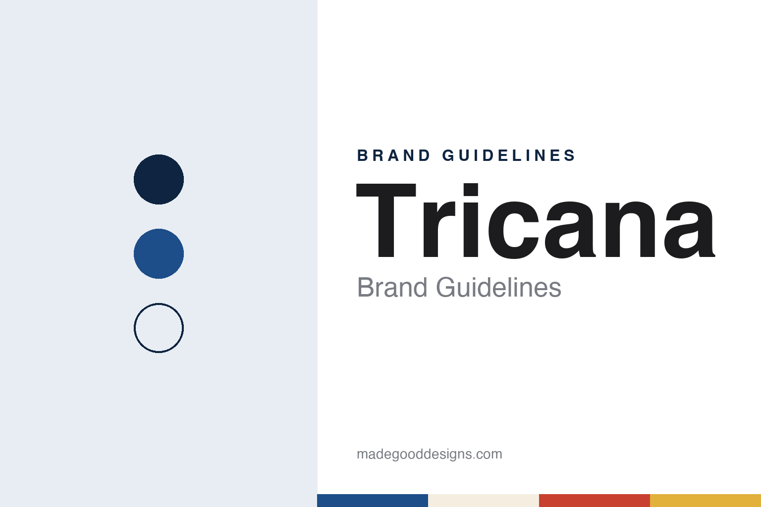 Tricana brand guidelines — abstract colour discs and material texture (original homage; not a Tricana product or logo)