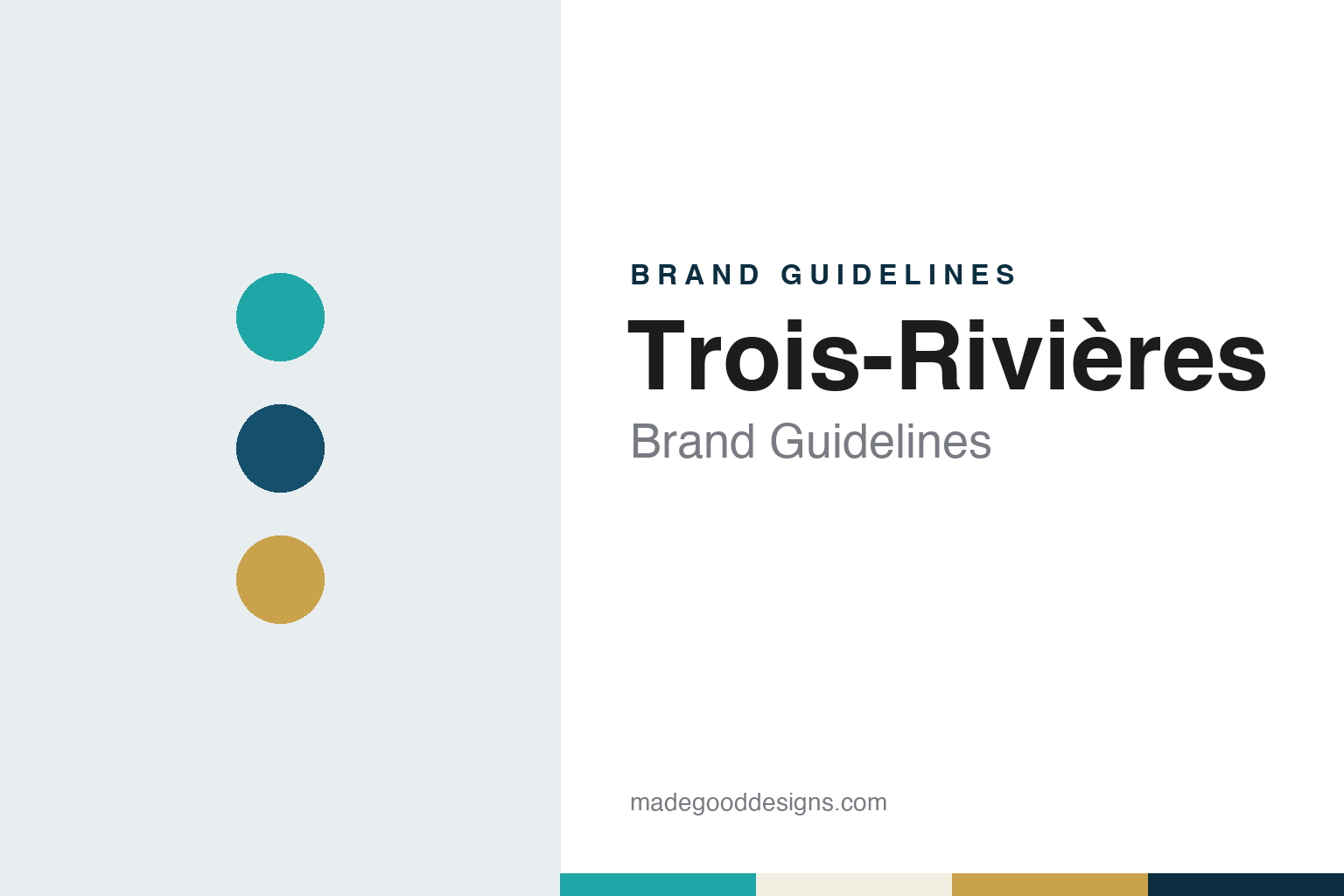 Trois-Rivières brand guidelines — abstract colour discs and material texture (original homage; not a Trois-Rivières product or logo)
