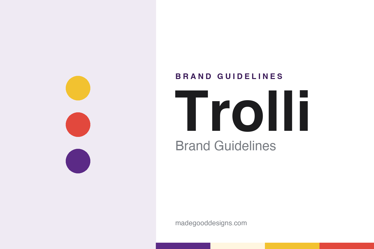 Trolli brand guidelines — abstract colour discs and material texture (original homage; not a Trolli product or logo)