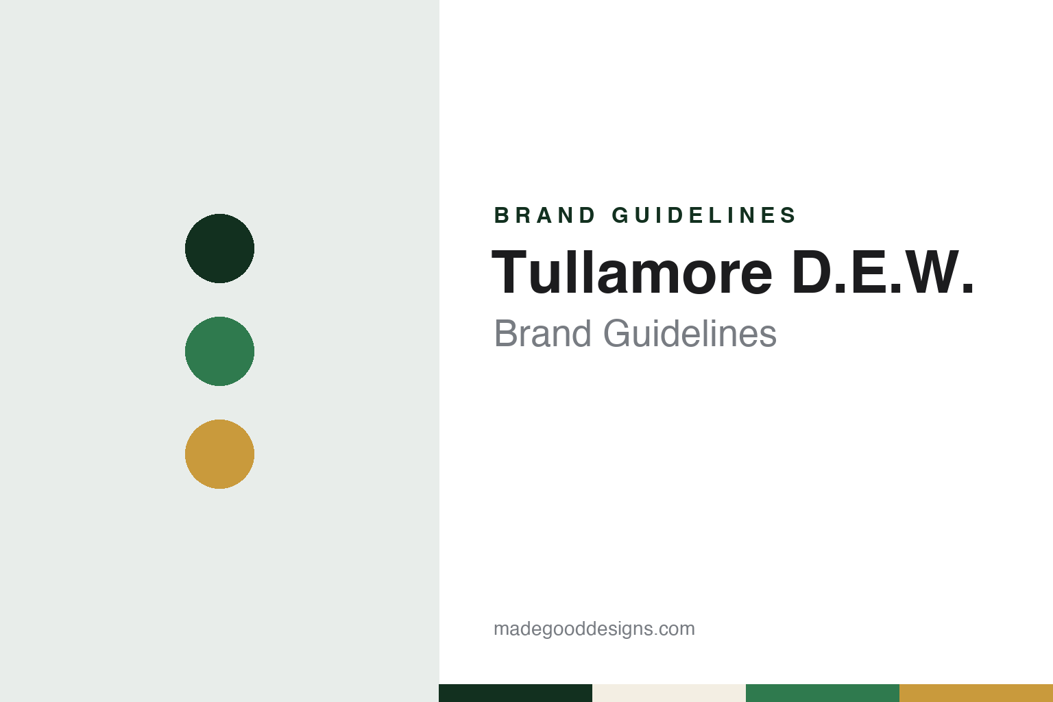 Tullamore D.E.W. brand guidelines — abstract colour discs and material texture (original homage; not a Tullamore D.E.W. product or logo)