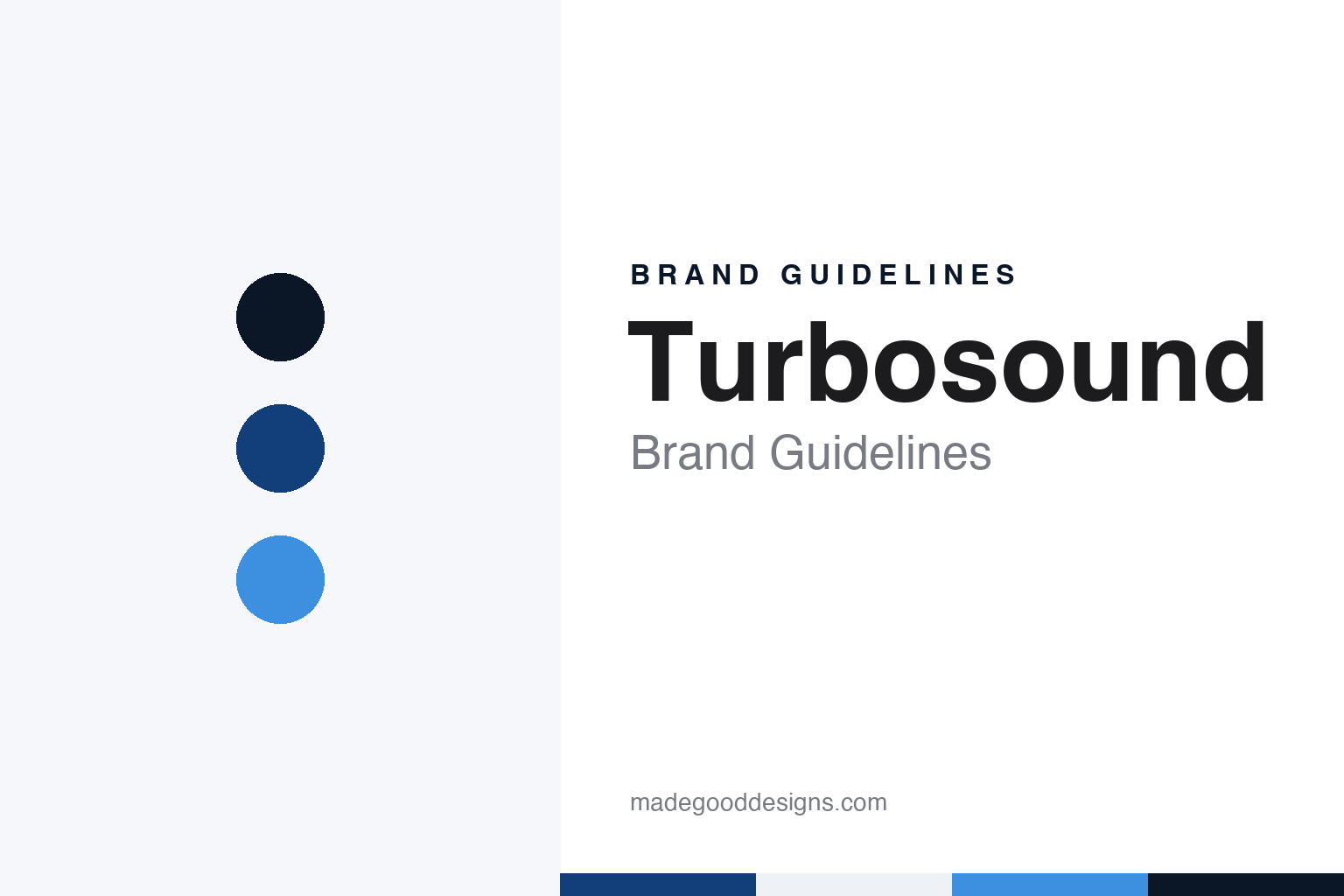 Turbosound brand guidelines — abstract colour discs and material texture (original homage; not a Turbosound product or logo)
