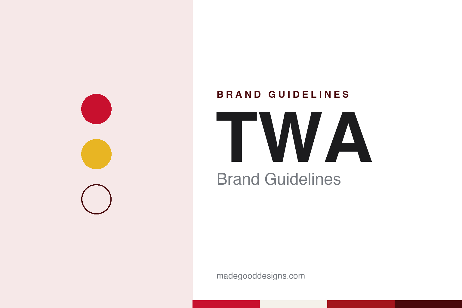 TWA brand guidelines — abstract colour discs and material texture (original homage; not a TWA product or logo)