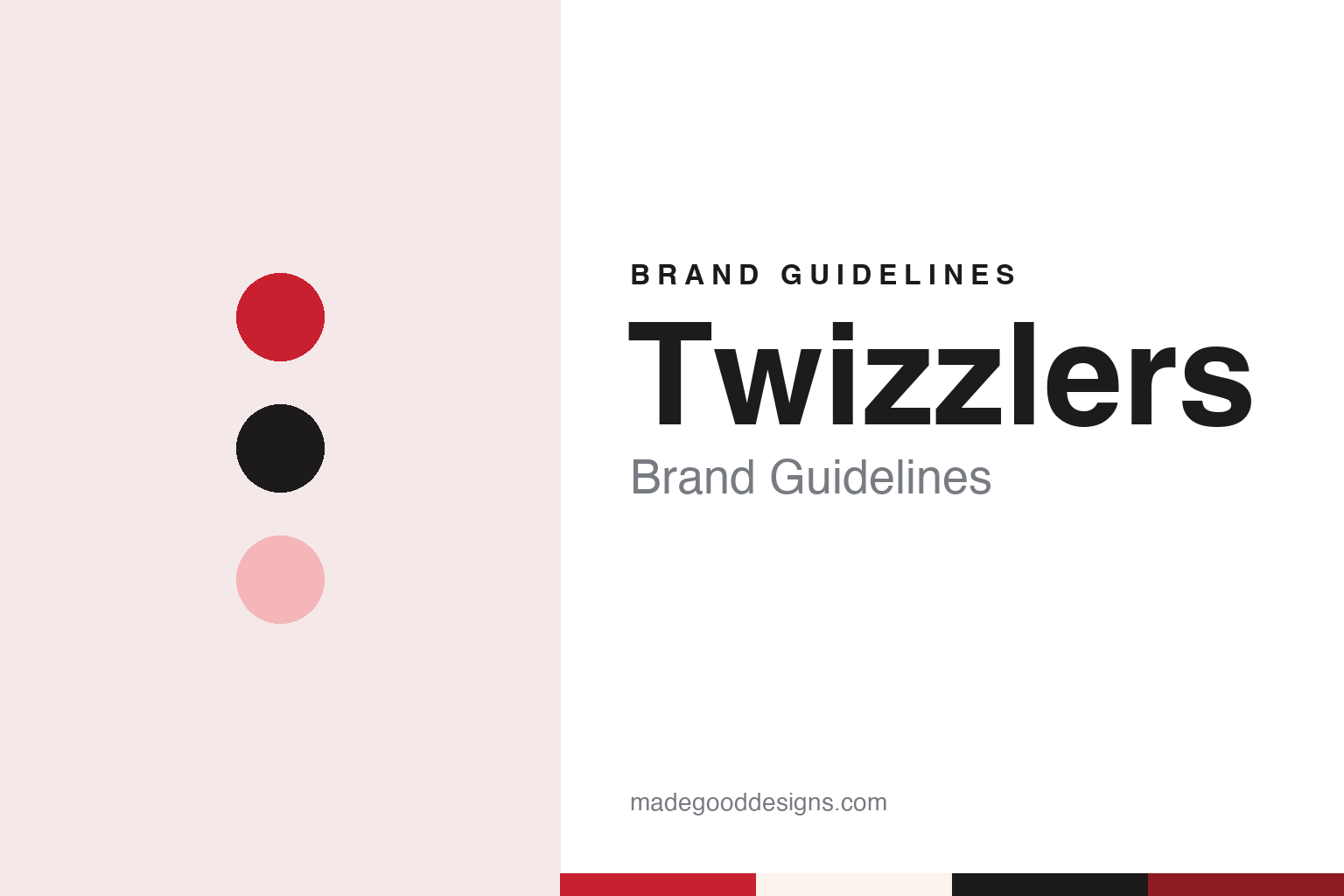 Twizzlers brand guidelines — abstract colour discs and material texture (original homage; not a Twizzlers product or logo)