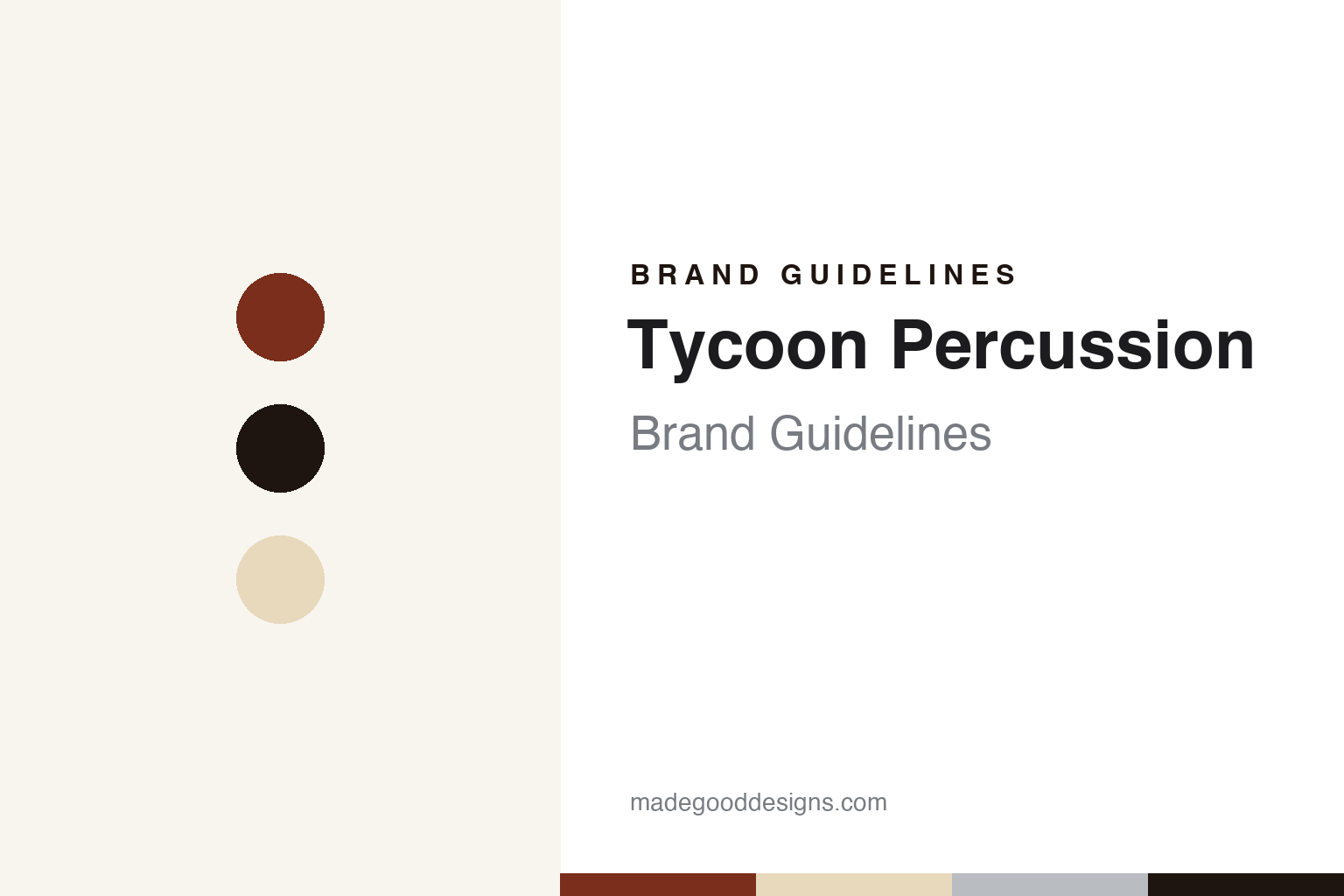 Tycoon Percussion brand guidelines — abstract colour discs and material texture (original homage; not a Tycoon Percussion product or logo)