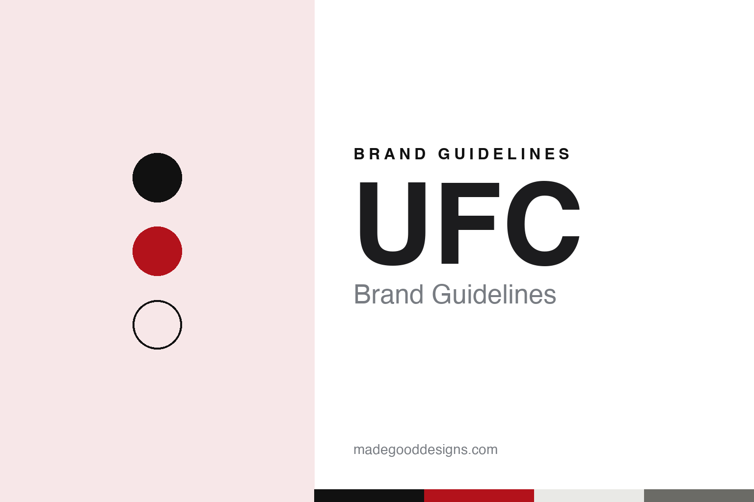 UFC brand guidelines — abstract colour discs and material texture (original homage; not a UFC product or logo)