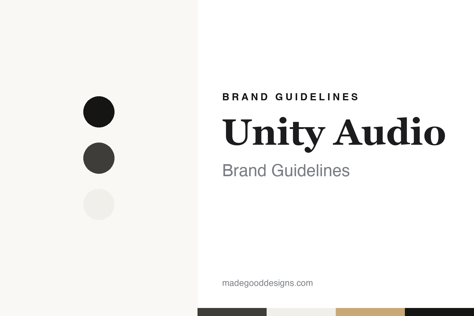 Unity Audio brand guidelines — abstract colour discs and material texture (original homage; not a Unity Audio product or logo)