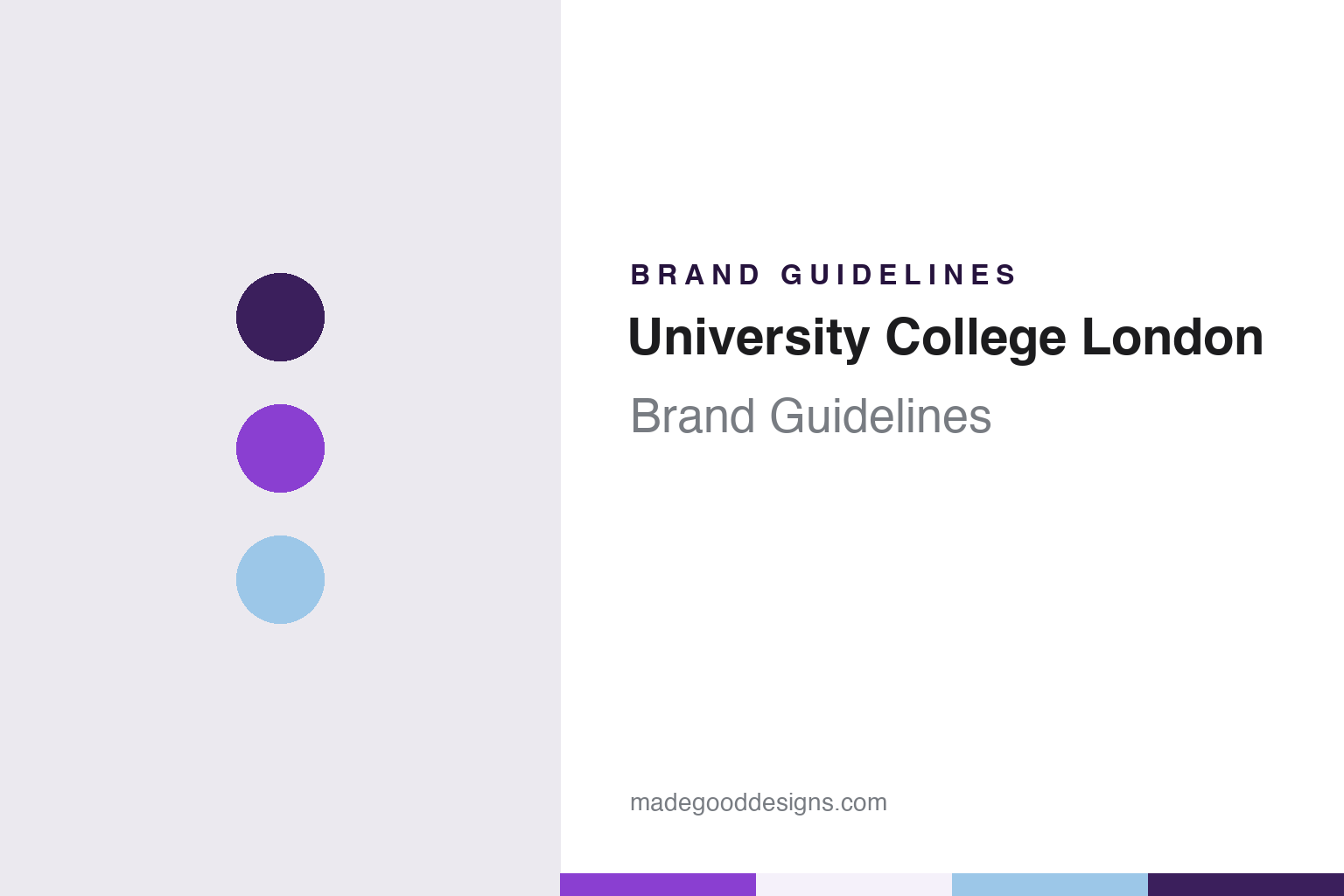 University College London Brand Guidelines: A Portico, Three Letters and Purple