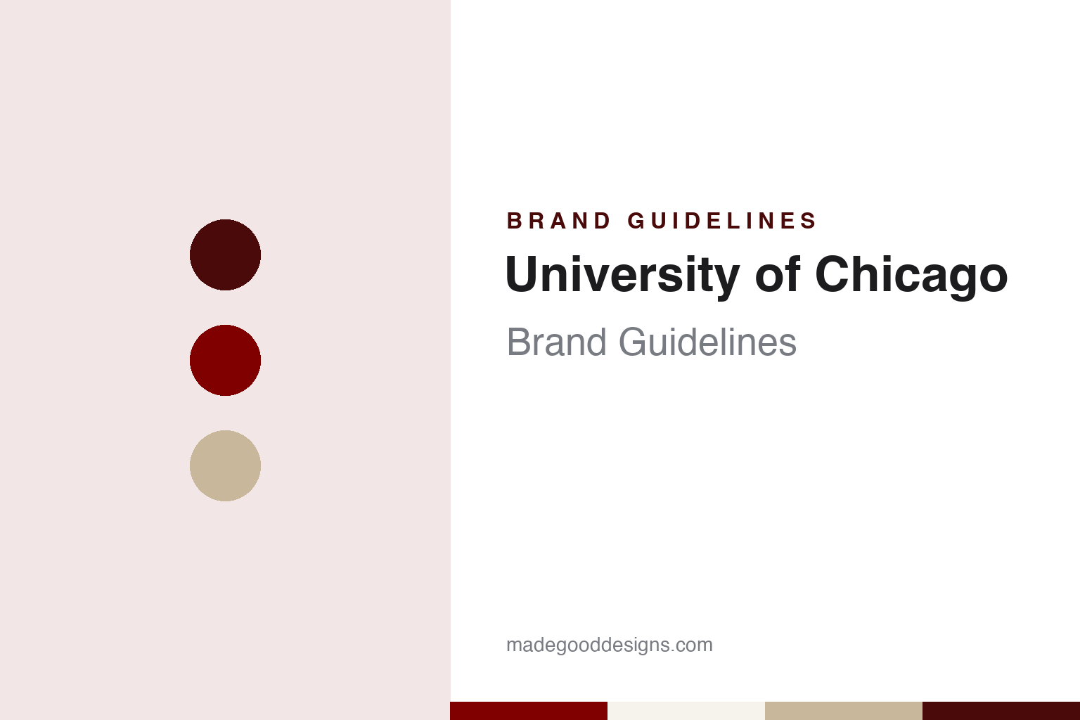 University of Chicago brand guidelines — abstract colour discs and material texture (original homage; not a University of Chicago product or logo)