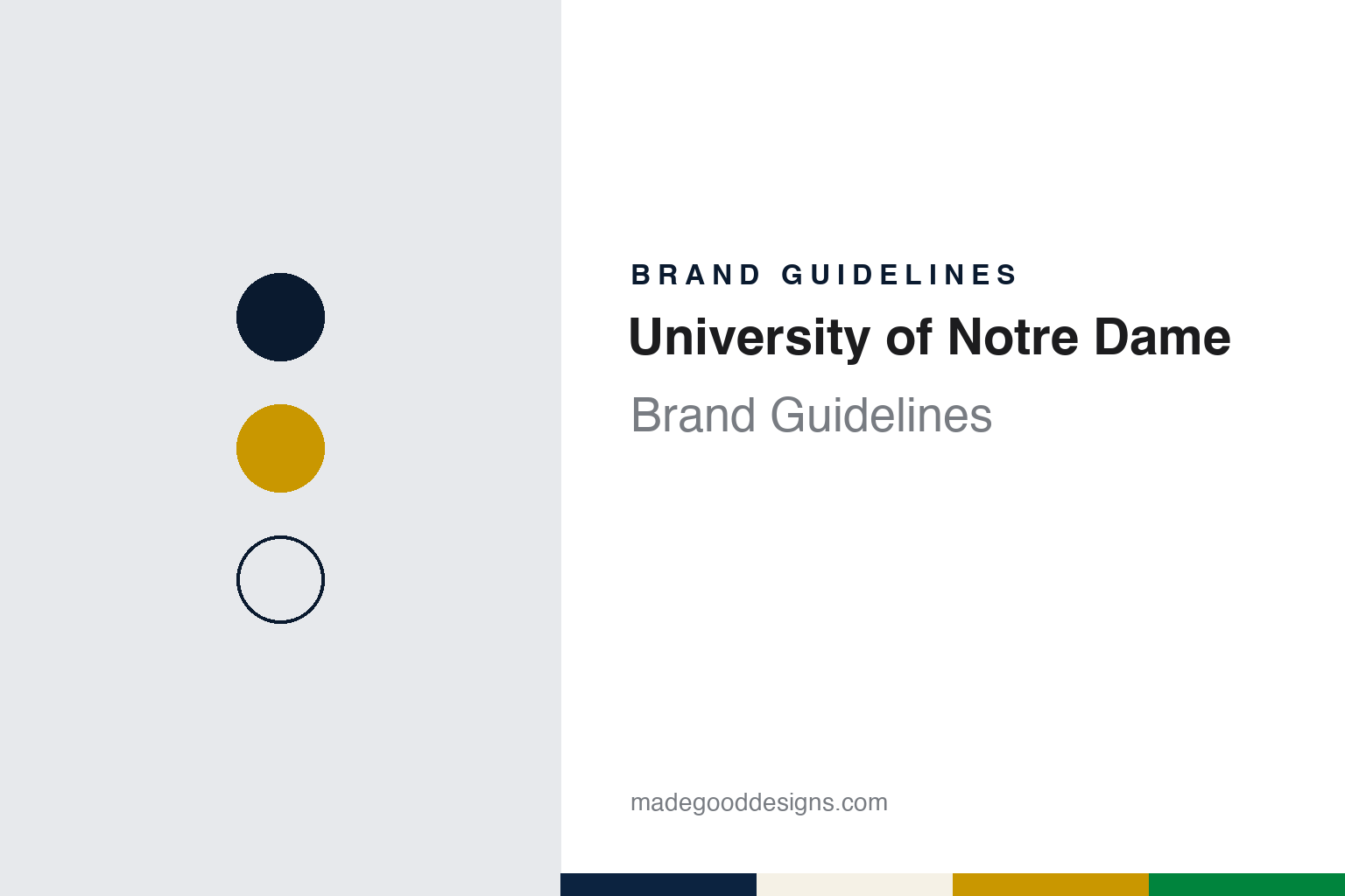 University of Notre Dame brand guidelines — abstract colour discs and material texture (original homage; not a University of Notre Dame product or logo)