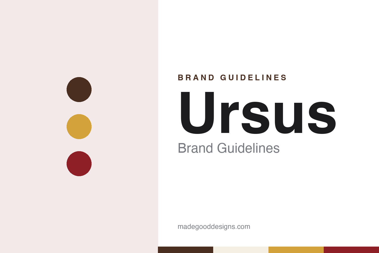 Ursus brand guidelines — abstract colour discs and material texture (original homage; not a Ursus product or logo)