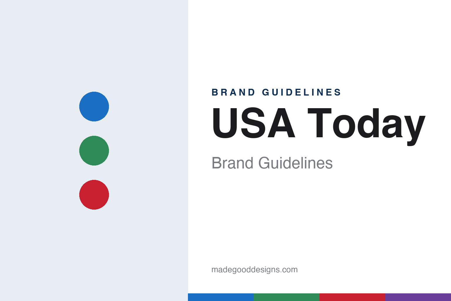 USA Today brand guidelines — abstract colour discs and material texture (original homage; not a USA Today product or logo)