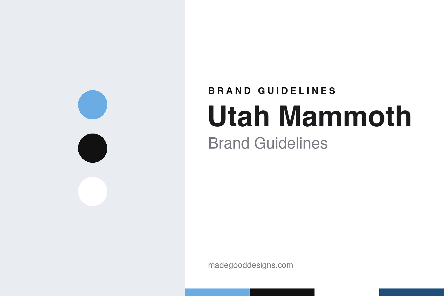 Utah Mammoth Brand Guidelines: Mountain Blue, a Tusk Shaped Like a U & Mammoth Sans