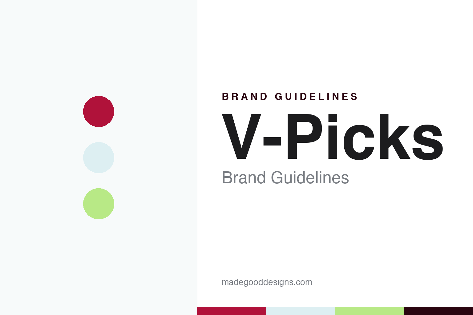V-Picks brand guidelines — abstract colour discs and material texture (original homage; not a V-Picks product or logo)