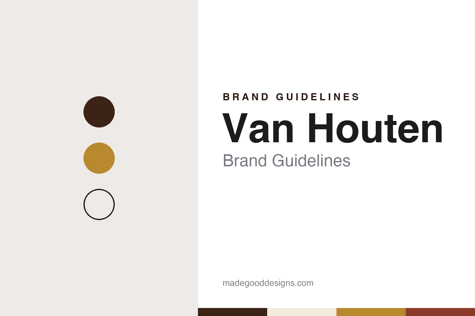 Van Houten brand guidelines — abstract colour discs and material texture (original homage; not a Van Houten product or logo)