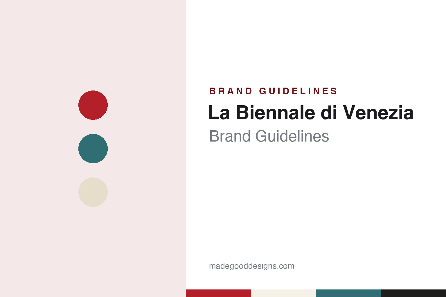 La Biennale di Venezia Brand Guidelines: The 1895 Esposizione, the Giardini and the Red Column