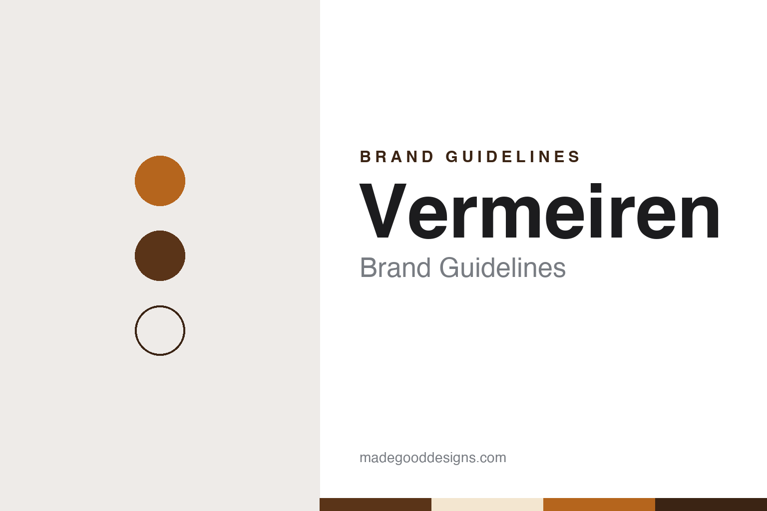 Vermeiren brand guidelines — abstract colour discs and material texture (original homage; not a Vermeiren product or logo)