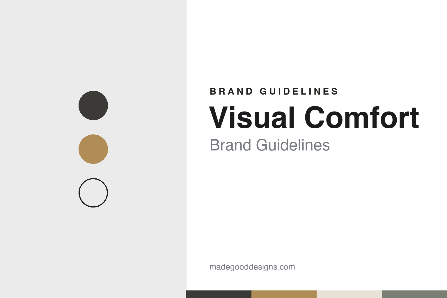 Visual Comfort brand guidelines — abstract colour discs and material texture (original homage; not a Visual Comfort product or logo)
